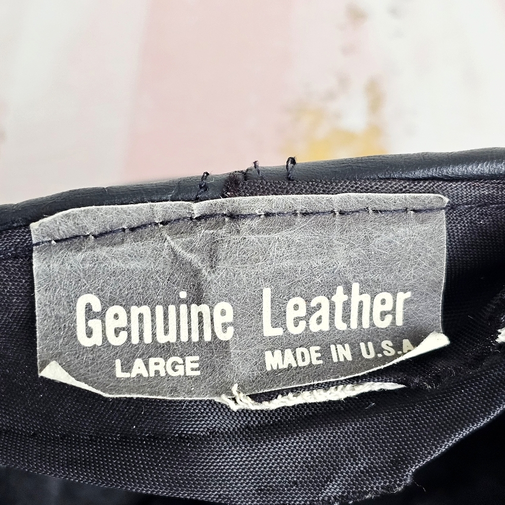 Black Leather Newsboy Cap - Picture 8 of 17